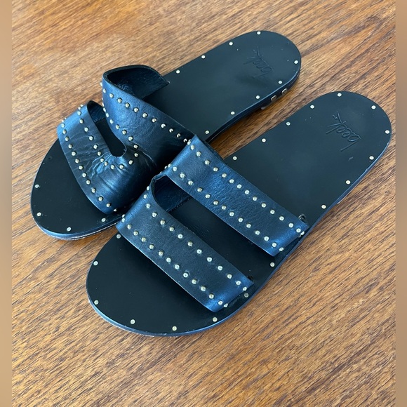 Beek Shoes - Beek sandals. Size 7. Quality Black Leather w/ stud details.